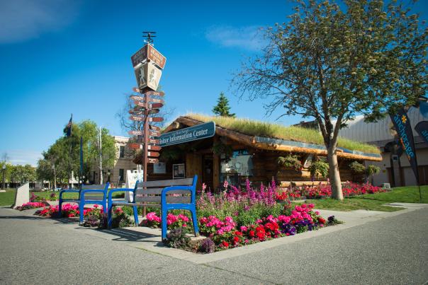 Anchorage log cabin visitor center