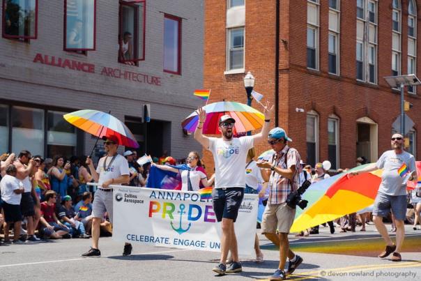 Pride parade banner in Annapolis