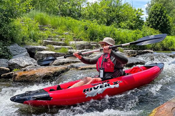 Kayaking down argo cascades