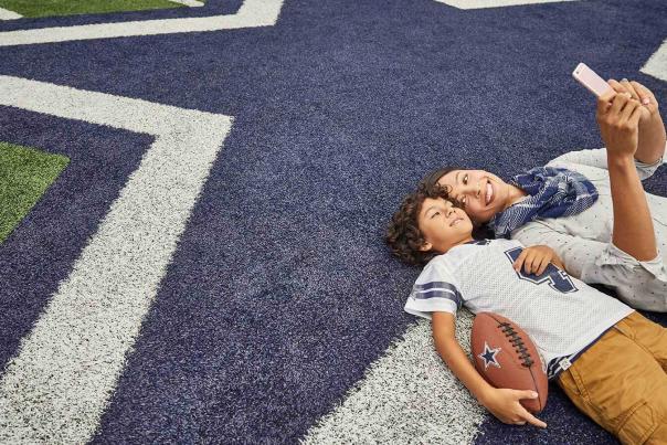 Cowboys mom and son