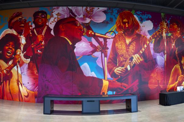 A Blossoming Ode to Georgia’s Musical History mural by artist Steven Teller