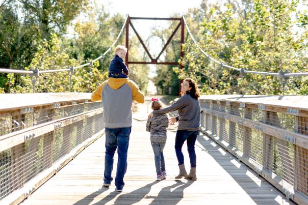 Augusta Canal hiking family