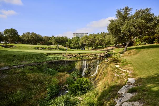 Golf course hole 16 at OBC. Courtesy of Omni Barton Creek. Exp March 2027
