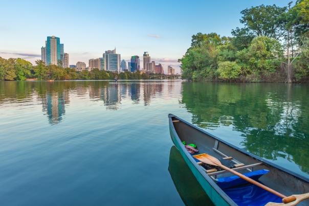 Lady Bird Lake Canoe. Credit Pierce Ingram_Expires September 2022
