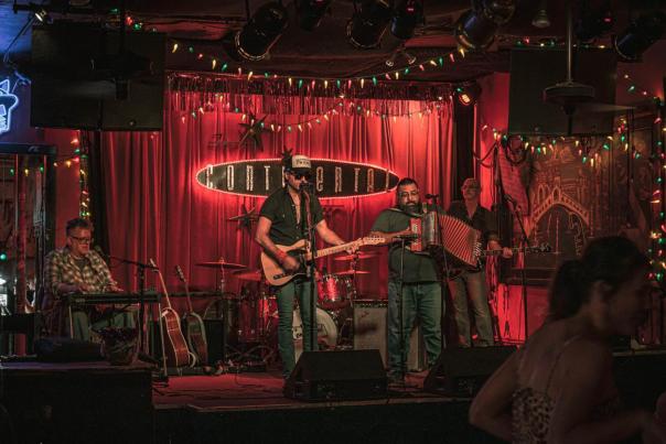 Image of a band on-stage at the Continental Club.