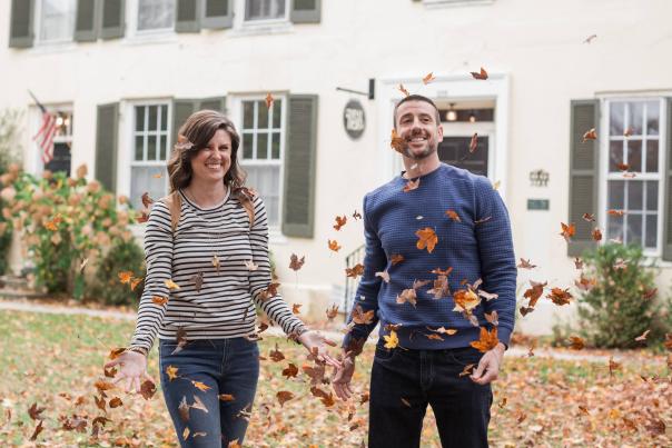 couple leaves fall