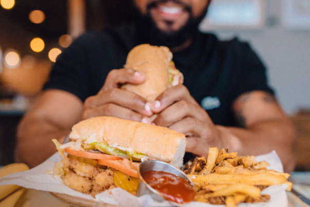 Copy of Eating Seafood Poboy