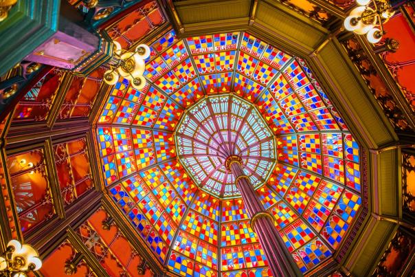 Louisiana Old State Capitol stained glass ceiling