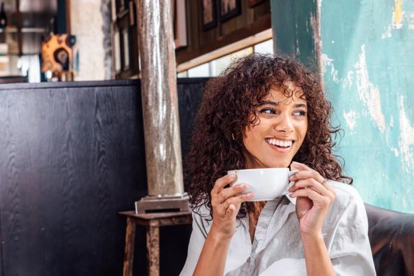 woman drinking coffee from The Vintage