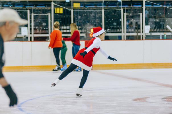 woman ice skating at the Raising Cane's River Center in Baton Rouge