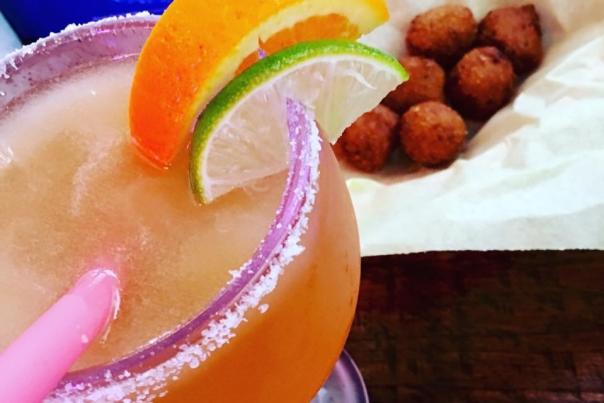 Tia Juanita's margarita and boudin balls