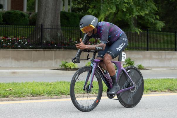 Para-Athlete Riding an Adaptive Bicycle
