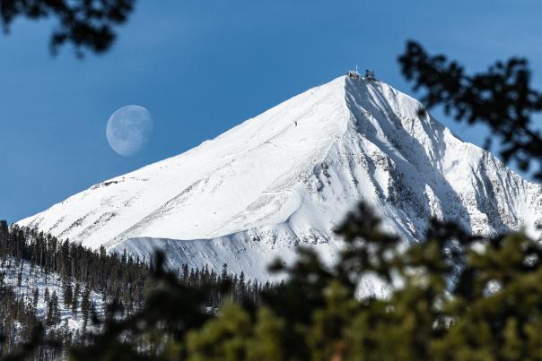 Lone Mountain and Moon