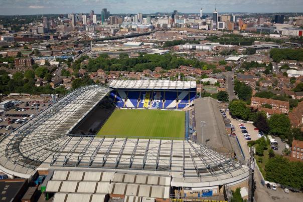 Aerial view of Birmingham City Football Stadium