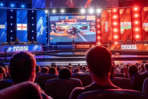 Spectators watching an esports tournament