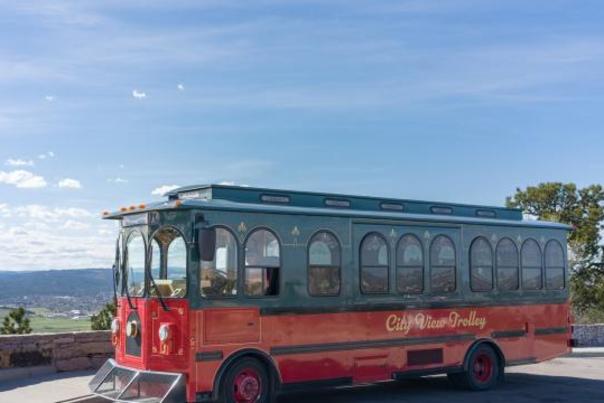Trolley overlooking Rapid City