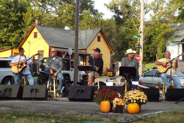 Band performing at the Stinesville Stone Quarry Festival