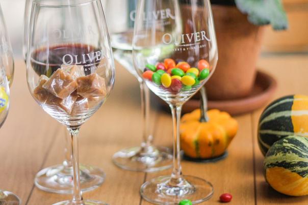 Candy and wine pairings for Oliver Winery's annual Halloween tastings