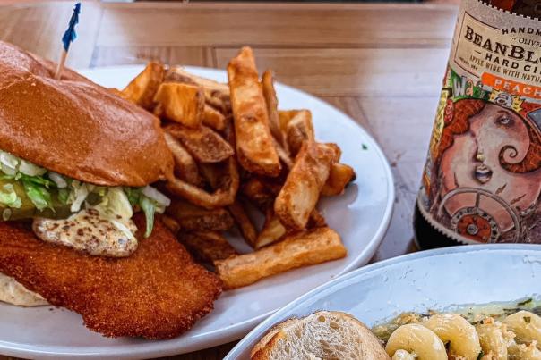 Pork tenderloin sandwich from Upland