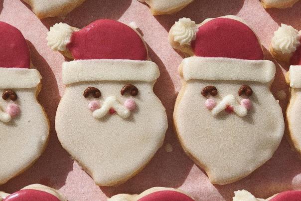 Santa sugar cookies from Rainbow Bakery