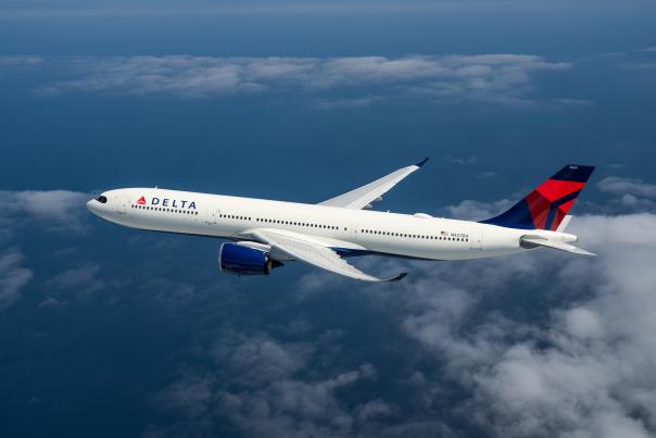 Delta plane in flight