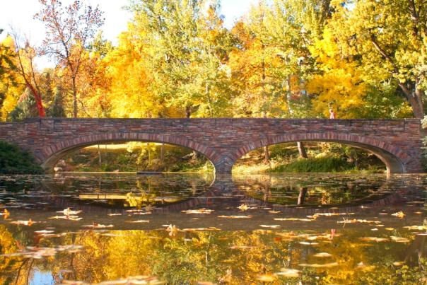 Varsity Bridge & Lake in the fall