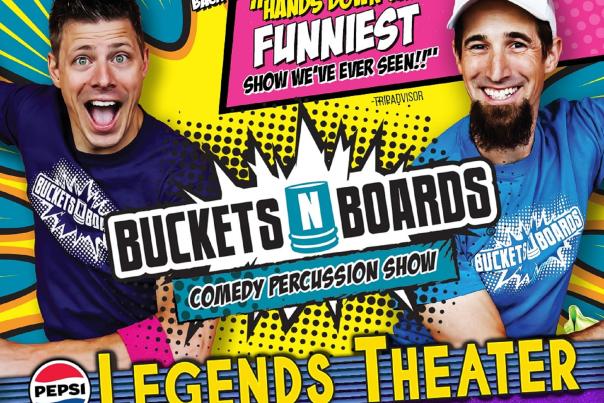 Buckets N Boards: Comedy Percussion Show Returns to the Pepsi Legends Theater for the Summer Season