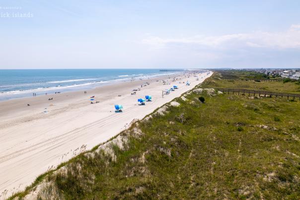 a view of the Sunset Beach strand from above