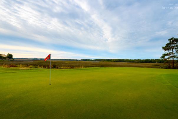 a view of a golf course green at Carolina National Golf Club