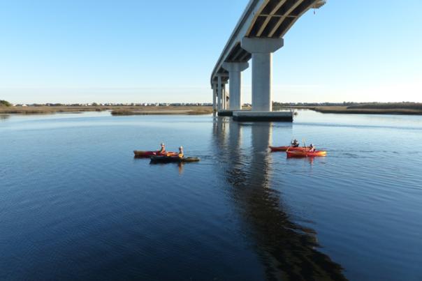 kayaks at bridge SB