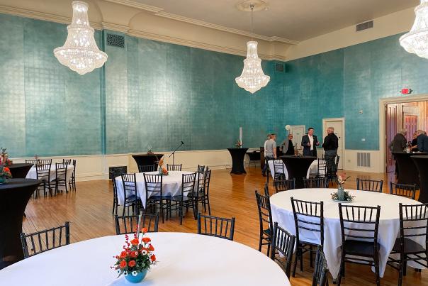 The Wagner Ballroom is a beautifully restored ballroom in the charming downtown of Marshall, Michigan. The ballroom has been restored to the beauty of 100 years ago. The venue also features a designated cocktail space and bridal suite.