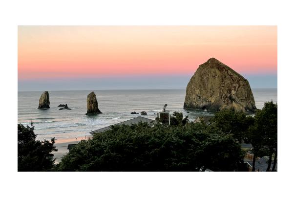 Haystack Rock at Sunrise Fall of 2023
