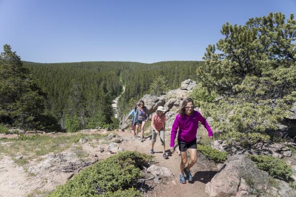 Group of Friends Trail Hiking in Casper, WY