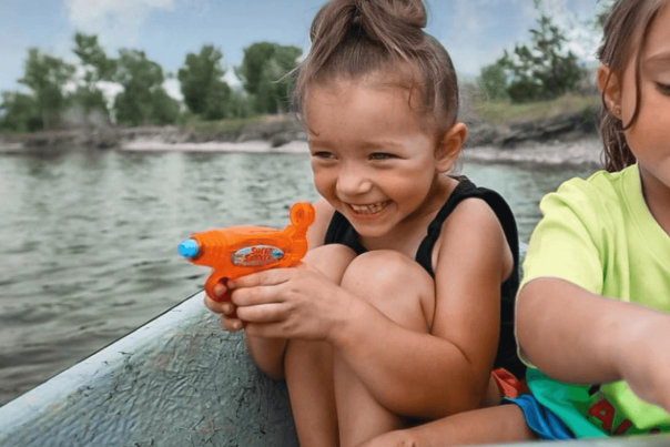 Child Floating the North Platte River
