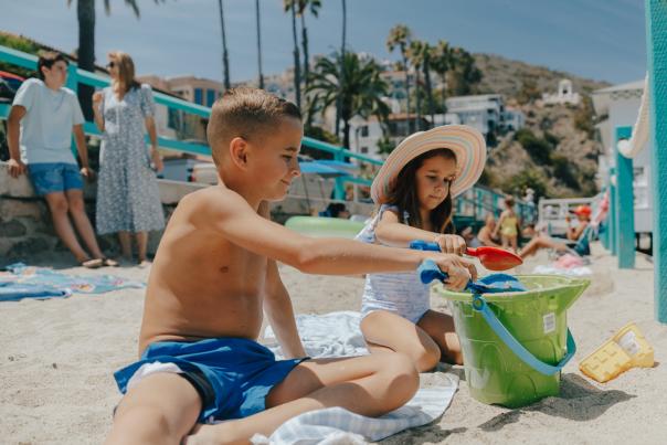 kids at beach Catalina Island