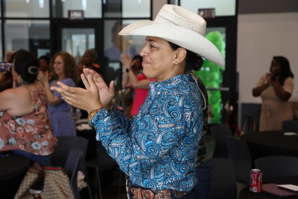 Woman Veteran Clapping