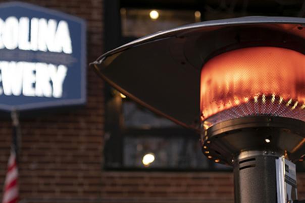 Cozy Heaters Outside Chapel Hill's Carolina Brewery