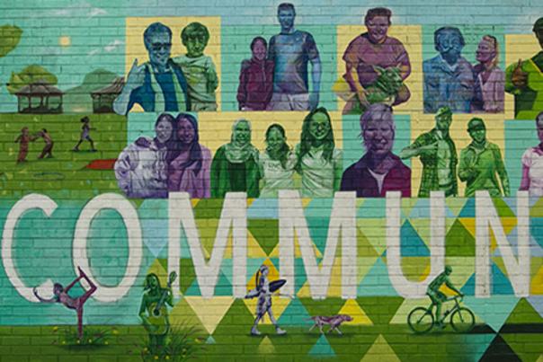 750 by 300 We Are Community Mural