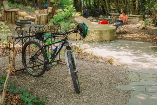 Bike Rack at Caffe Driade off Bolin Creek Trail