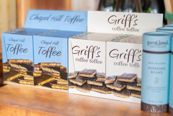 Chapel Hill Toffee and Griffs Coffee Toffee Display