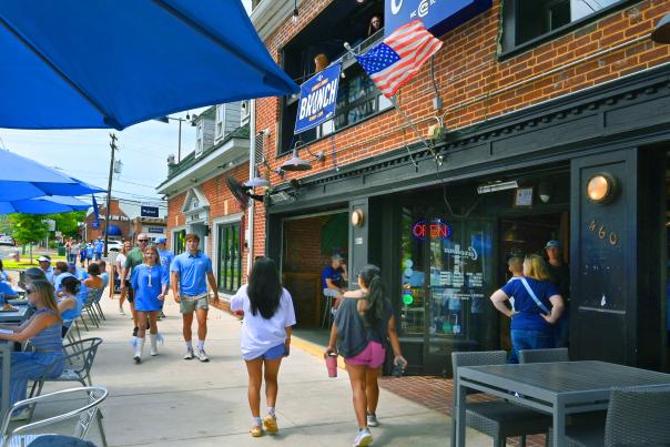 Visitors on West Franklin Street
