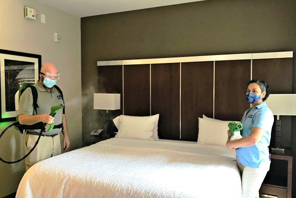 Electrostatic sprayer at Carrboro Hampton Inn & Suites, an Atma Hotel