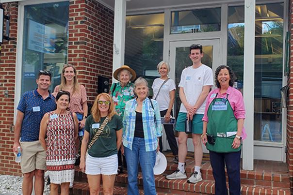 Hometown Ambassador Walking Tour Gathers at the Chapel Hill/Orange County Welcome Center