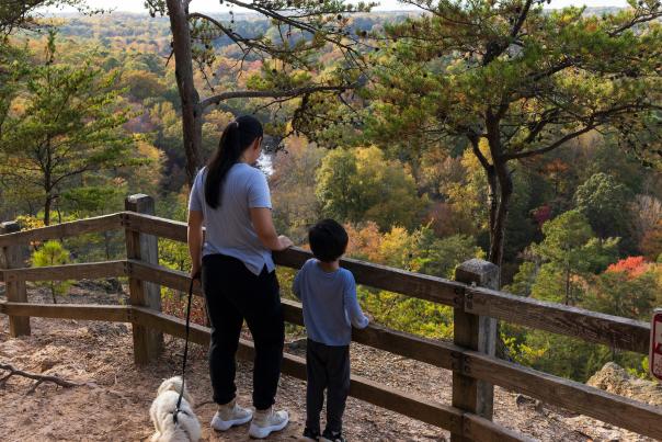 People looking at view - Overlook at Occoneechee Mountain