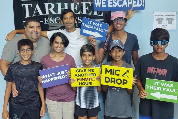 Participants at TarHeel Escapes - Excape Game Room