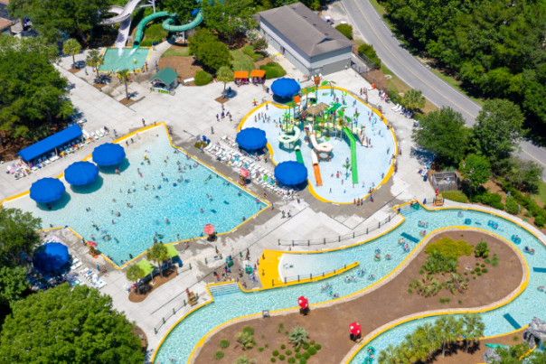 Aerial view of Splash Zone Waterpark