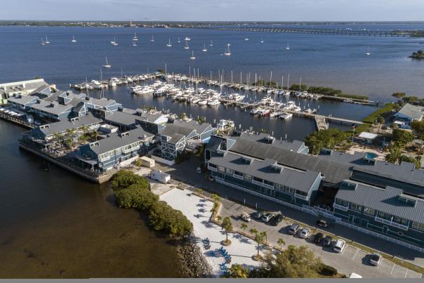 Aerial view of Fishermen's Village in Punta Gorda, Florida
