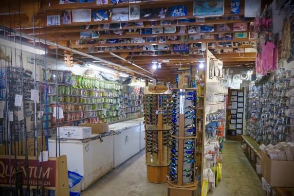 Inside a local bait and tackle shop in Punta Gorda to Englewood