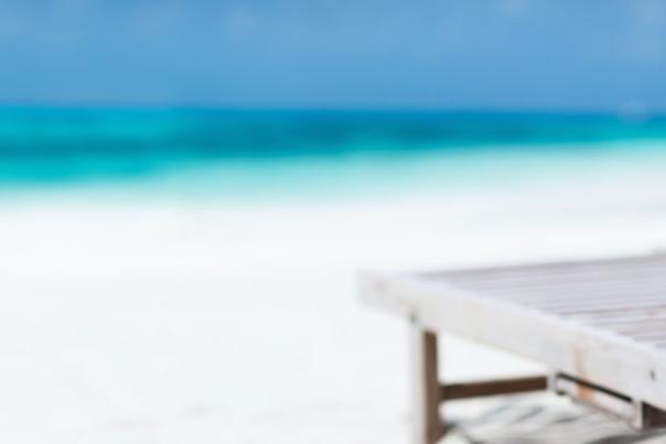 Santa hat on a beach chair