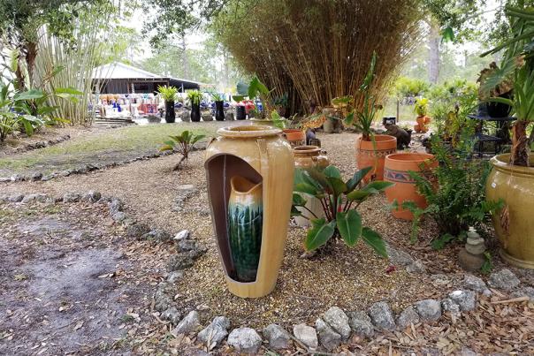 Outdoor photo of ceramics at Pottery Express and Bamboo Farm in Punta Gorda, Florida